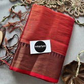 Indupriyaa Orange Handloom Tissue Cotton saree